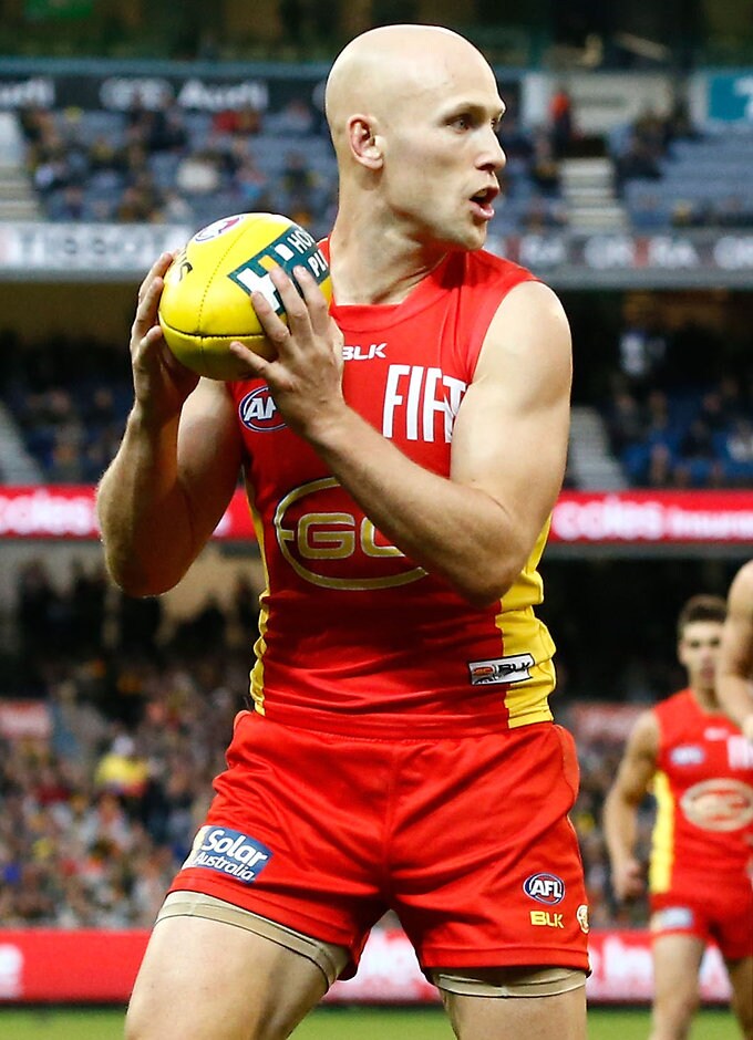 AFL 2016 Rd 12 - Richmond v Gold Coast MELBOURNE, AUSTRALIA - JUNE 12: Gary Ablett of the Suns in action during the 2016 AFL Round 12 match between the Richmond Tigers and the Gold Coast Suns at the Melbourne Cricket Ground on June 12, 2016 in Melbourne, Australia. (Photo by Adam Trafford/AFL Media)